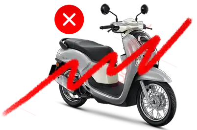 파워 부족으로 관광객이 치앙마이에서 렌트를 피해야 하는 전형적인 110cc 스쿠터