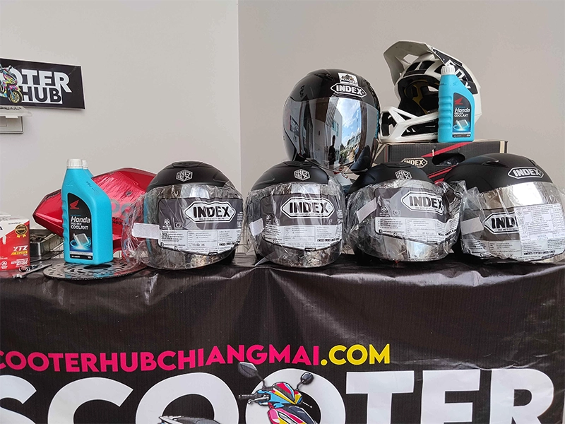 a picture showing a selection of brand new scooter hub helmets