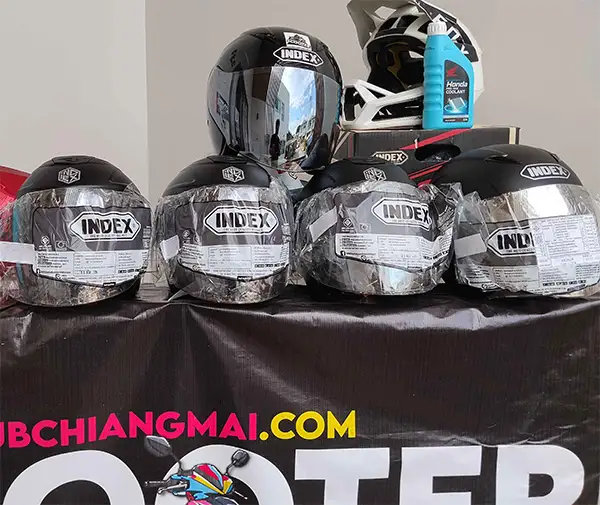 some helmets that are provided to all our customers