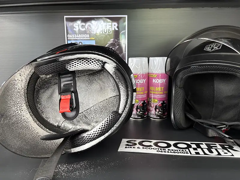 scooter hub foam bath cleans helmets after every use