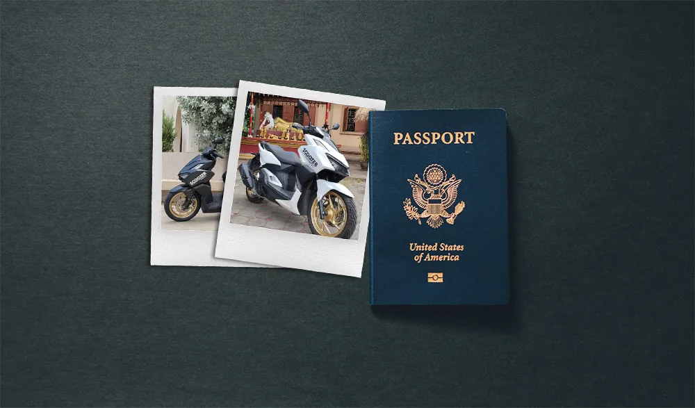 passport and 2 scooter hub honda click 160 scooters