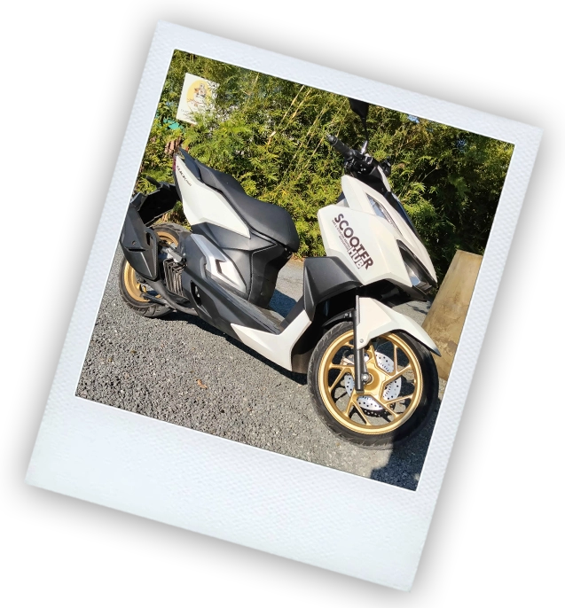 a white honda click 160i scooter hub rental