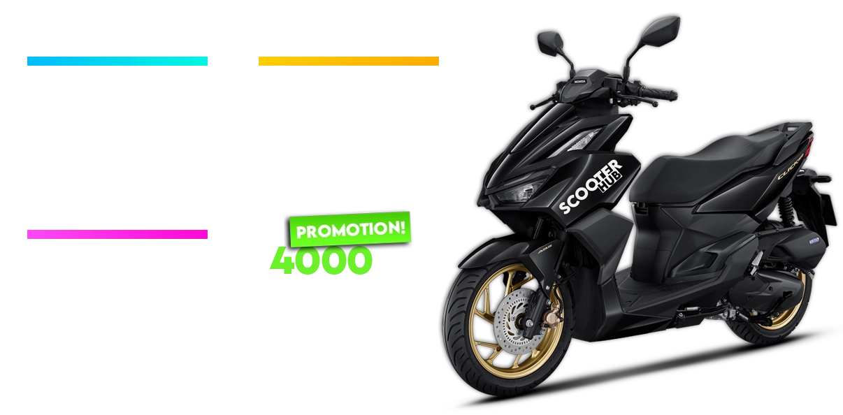 scooter hubs pricing sheet showing prices of 400b per day, 2000b per week, 3600b for 2 weeks and a promotion of 4000b for a month