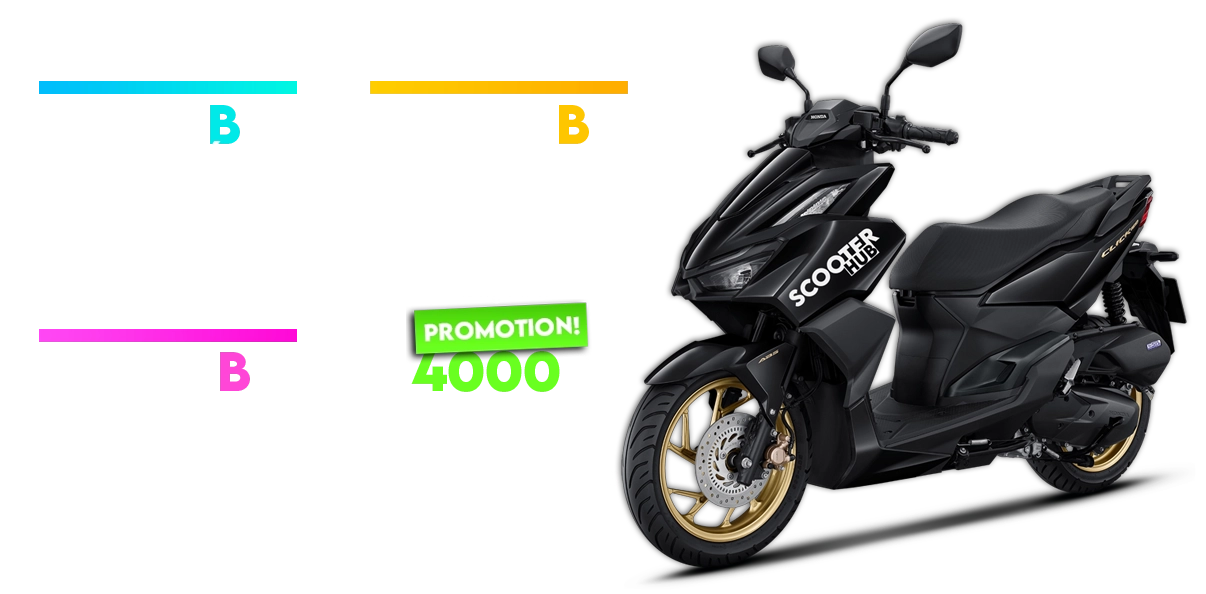 scooter hubs pricing sheet showing prices of 400b per day, 2000b per week, 3600b for 2 weeks and a promotion of 4000b for a month