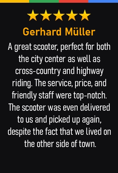 positive 5 star google review from a scooter hub customer